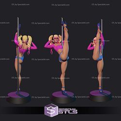 Peach Stripper Pole Action Sculptures 3D Printing