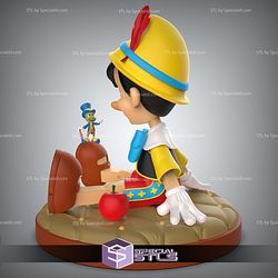 Pinocchio and Jiminy Cricket Sculptures 3D Printing