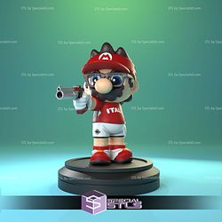 Chibi Mario Shooter Sculptures 3D Printing