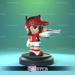 Chibi Mario Shooter Sculptures 3D Printing