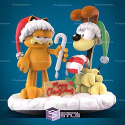 Garfield and Odie Christmas Sculptures 3D Printing