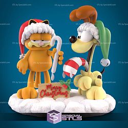 Garfield and Odie Christmas Sculptures 3D Printing