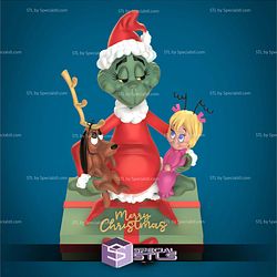 Grinch and Max and Cindy-Lou Sculptures 3D Printing