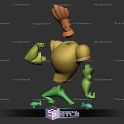 Johny Bravo Cartoon Sculptures 3D Printing