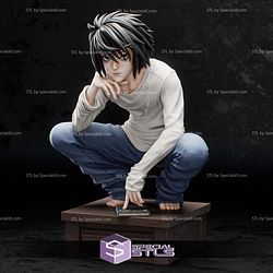 L Death Note Sitting Sculptures 3D Printing