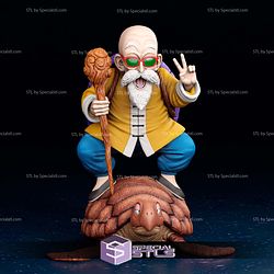 Master Roshi on Turtle V2 Sculptures 3D Printing