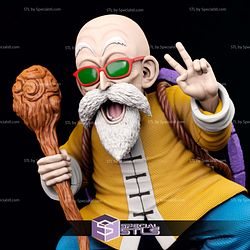 Master Roshi on Turtle V2 Sculptures 3D Printing