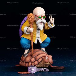 Master Roshi on Turtle V2 Sculptures 3D Printing