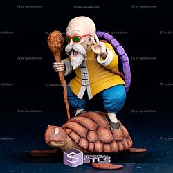 Master Roshi on Turtle V2 Sculptures 3D Printing