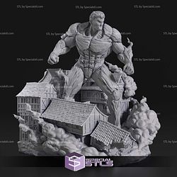 Armored Titan Village Base Sculptures 3D Printing