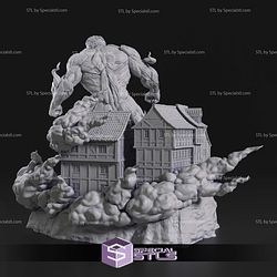 Armored Titan Village Base Sculptures 3D Printing