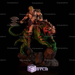 He Man Riding Battle Cat Sculptures 3D Printing