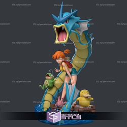 Misty and Gyarados Sculptures 3D Printing