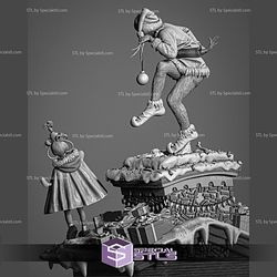 Grinch Cindy and Max Diorama Sculptures 3D Printing