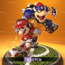 Striker Duo Mario and Bowser Sculptures 3D Printing - Base