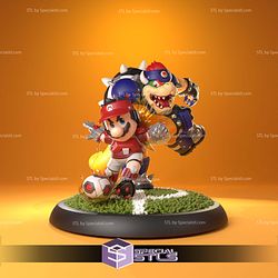 Striker Duo Mario and Bowser Sculptures 3D Printing