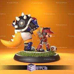 Striker Duo Mario and Bowser Sculptures 3D Printing