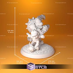 Striker Duo Mario and Bowser Sculptures 3D Printing