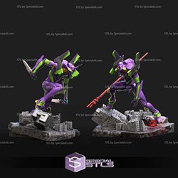 Eva Unit 01 Battle Sculptures 3D Printing