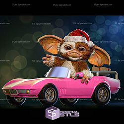 Gizmo in a pink Corvette Sculptures 3D Printing