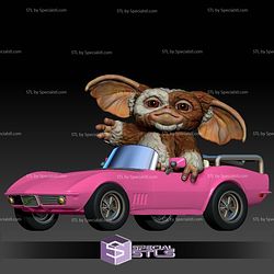 Gizmo in a pink Corvette Sculptures 3D Printing