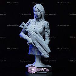 Ashley Williams Mass Effect Bust Sculptures 3D Printing