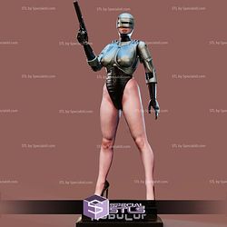 Female Robocop Sculptures 3D Printing