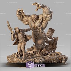 Hulk and Punisher Diorama Sculptures 3D Printing