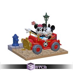 Vintage Card Mickey Minnie Car Sculptures 3D Printing