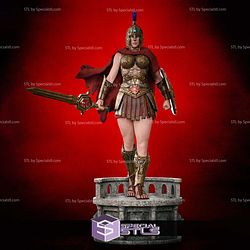 Super Girl Gladiator Sculptures 3D Printing