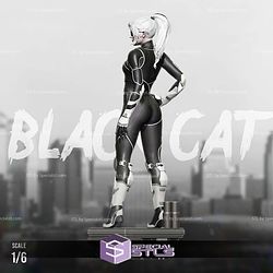 Black Cat 1-6 Scale Sculptures 3D Printing