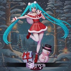 Hatsume Miku Christmas Sculptures 3D Printing