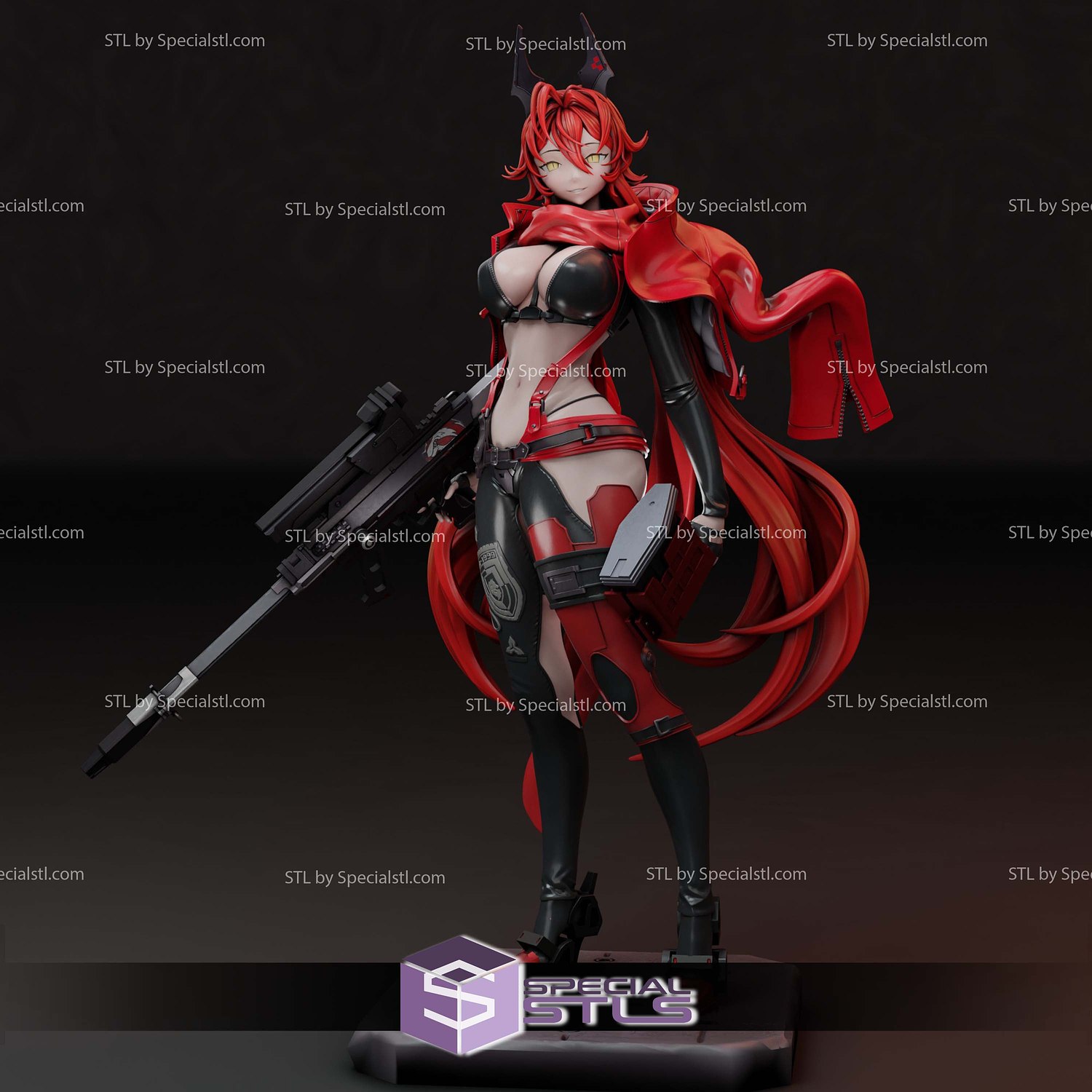 Red Hood Nikke and Sniper Sculptures 3D Printing | SpecialSTL