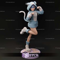 Rem Re Zero Cat Outfit Sculptures 3D Printing