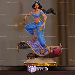 Princess Jasmine in Action Sculptures 3D Printing