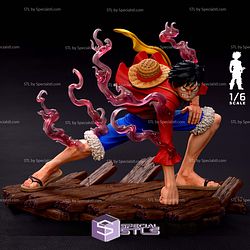 Luffy One Piece Battle 1-6 Sculptures 3D Printing