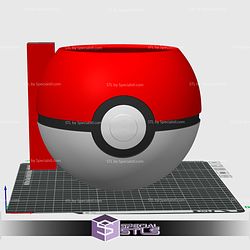 Pokeball Halloween Candy Bucket Color 3D Print