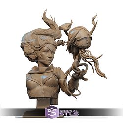 Scarlet Witch and Ultron Body Bust STL Printer Files