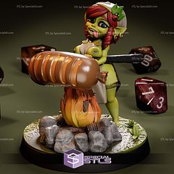 Campfire Goblin Girl STL Miniatures