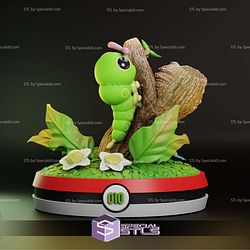 Caterpie Pokemon Diorama STL Files