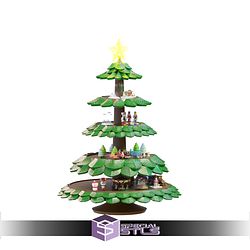 Christmas Tree Town Display Color 3D Print