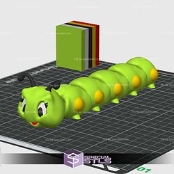 Cute Flexi Caterpillar Color 3D Print