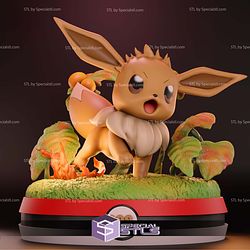 Eevee Pokemon Diorama STL Files