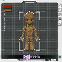 Flexi Baby Groot Color 3D Print