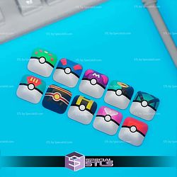 Keycap STL Collection - Pokeballs