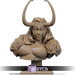 Lady Loki on Throne Bust 3D Print Files