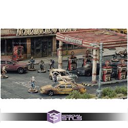 Apocalypse Dawn Gas Station Campaign STL Miniatures