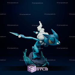 Frogadier Basic Diorama Pokemon Digital STL Files