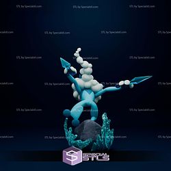 Frogadier Basic Diorama Pokemon Digital STL Files