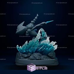 Frogadier Diorama Pokemon Digital STL Files